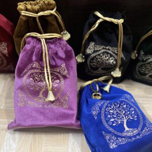 Indian Consigners Soft Velvet Pouch for Tarot, Altar, Rune, Gift, Crystal, jewelry Wrap Bags for Precious, Sacred and Spiritial Items (Purple Wine)