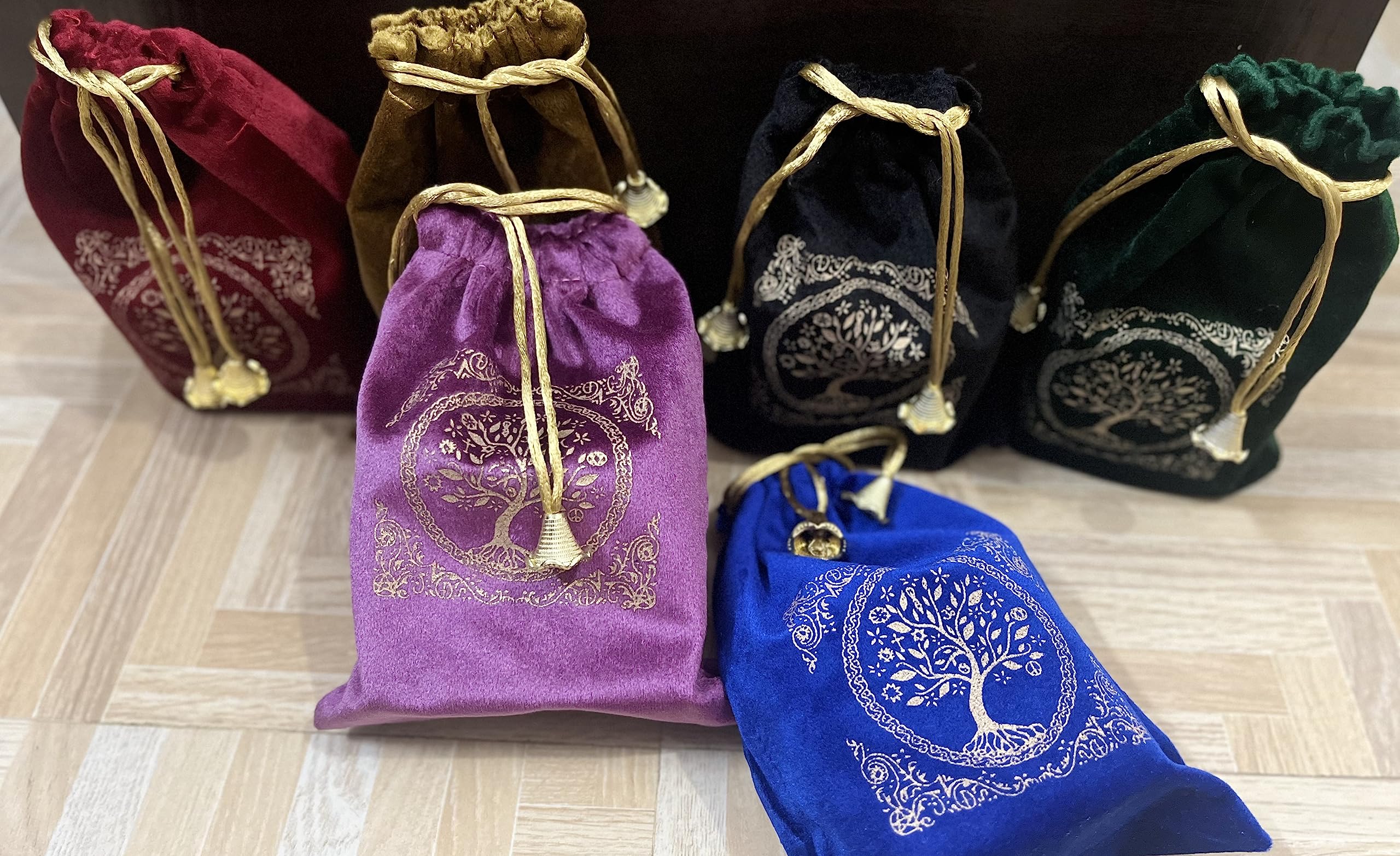 Indian Consigners Soft Velvet Pouch for Tarot, Altar, Rune, Gift, Crystal, jewelry Wrap Bags for Precious, Sacred and Spiritial Items (Purple Wine)