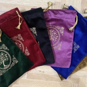 Indian Consigners Soft Velvet Pouch for Tarot, Altar, Rune, Gift, Crystal, jewelry Wrap Bags for Precious, Sacred and Spiritial Items (Purple Wine)