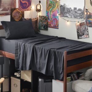 Bedsure Grey Twin XL Mattress Pad Bundle Twin XL Sheets for College Dorm