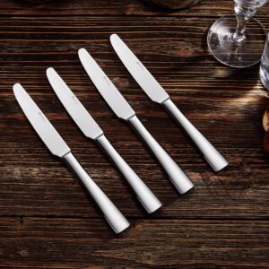 KEAWELL Premium 9.5" Louis Dinner Knives, Set of 4, Stainless Steel Dishwasher Safe, Serrated Knives (Plain)