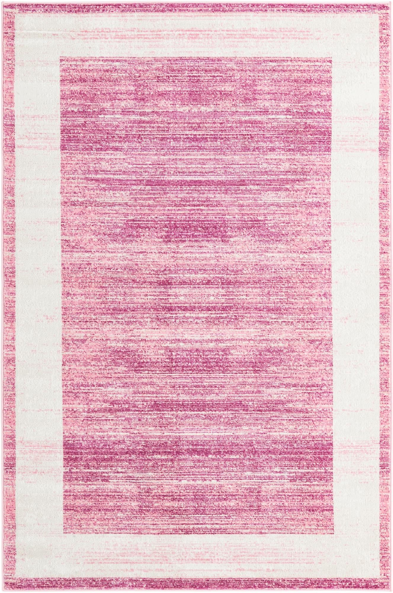 Unique Loom Jill Zarin Uptown Collection Area Rug - Yorkville (5' 3" x 8' Rectangle, Pink/ Ivory)