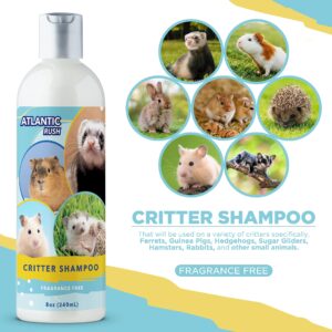 Critter Shampoo for Small Pets - 8oz Small Animal Fragrance Free Shampoo - Pet Shampoo for Small Critters Including Ferrets, Guinea Pigs, Rabbits, Hedgehogs, Hamsters & Sugar Gliders