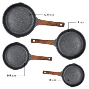 Vinchef Nonstick Frying Pan Anti Scratch,9.5 Inch Skillet Cast Aluminum Cookware, Induction Compatible