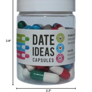 Valentines Day Gifts For Her Him Date Night Ideas Capsules In A Bottle (50pcs) -Boyfriend Girlfriend Wife Husband Newlyweds, Funny Bridal Shower Registry Wedding Gifts For Women Men