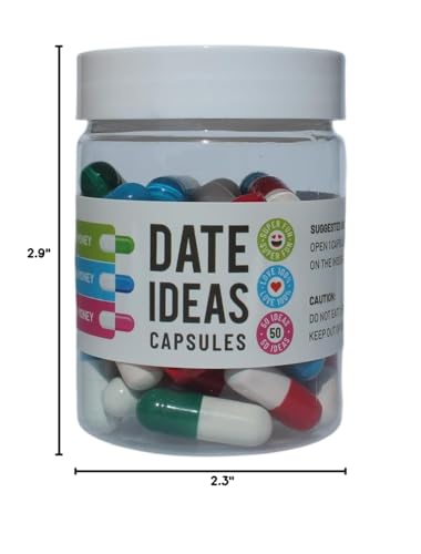 Valentines Day Gifts For Her Him Date Night Ideas Capsules In A Bottle (50pcs) -Boyfriend Girlfriend Wife Husband Newlyweds, Funny Bridal Shower Registry Wedding Gifts For Women Men