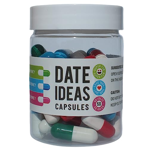 Valentines Day Gifts For Her Him Date Night Ideas Capsules In A Bottle (50pcs) -Boyfriend Girlfriend Wife Husband Newlyweds, Funny Bridal Shower Registry Wedding Gifts For Women Men