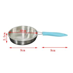 IEUDNS Frying Pan Sauce Pan Kitchen Cookware Multipurpose Stainless Steel Milk Pot Nonstick Wok Egg Frying Pan for Party, Restaurant, Kitchen Home, Blue frying pan