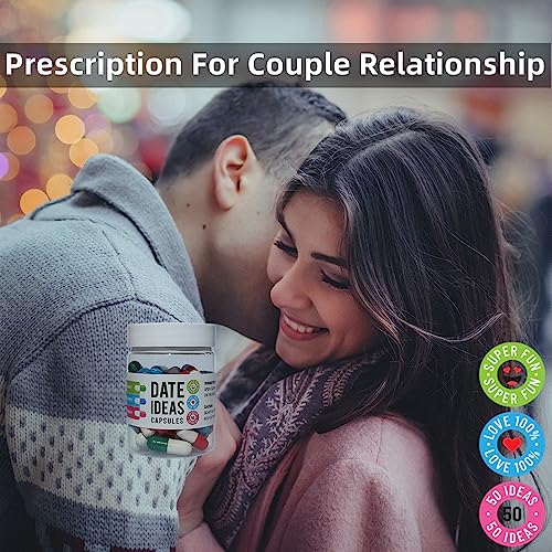 Valentines Day Gifts For Her Him Date Night Ideas Capsules In A Bottle (50pcs) -Boyfriend Girlfriend Wife Husband Newlyweds, Funny Bridal Shower Registry Wedding Gifts For Women Men