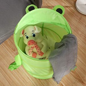 Up Garment Basket for Cartoon Collapsible Frog Hamper Bathroom Folding Animal Organizer Saving Behind Dirty Clothing to Pattern Large Fabric Storage Flat