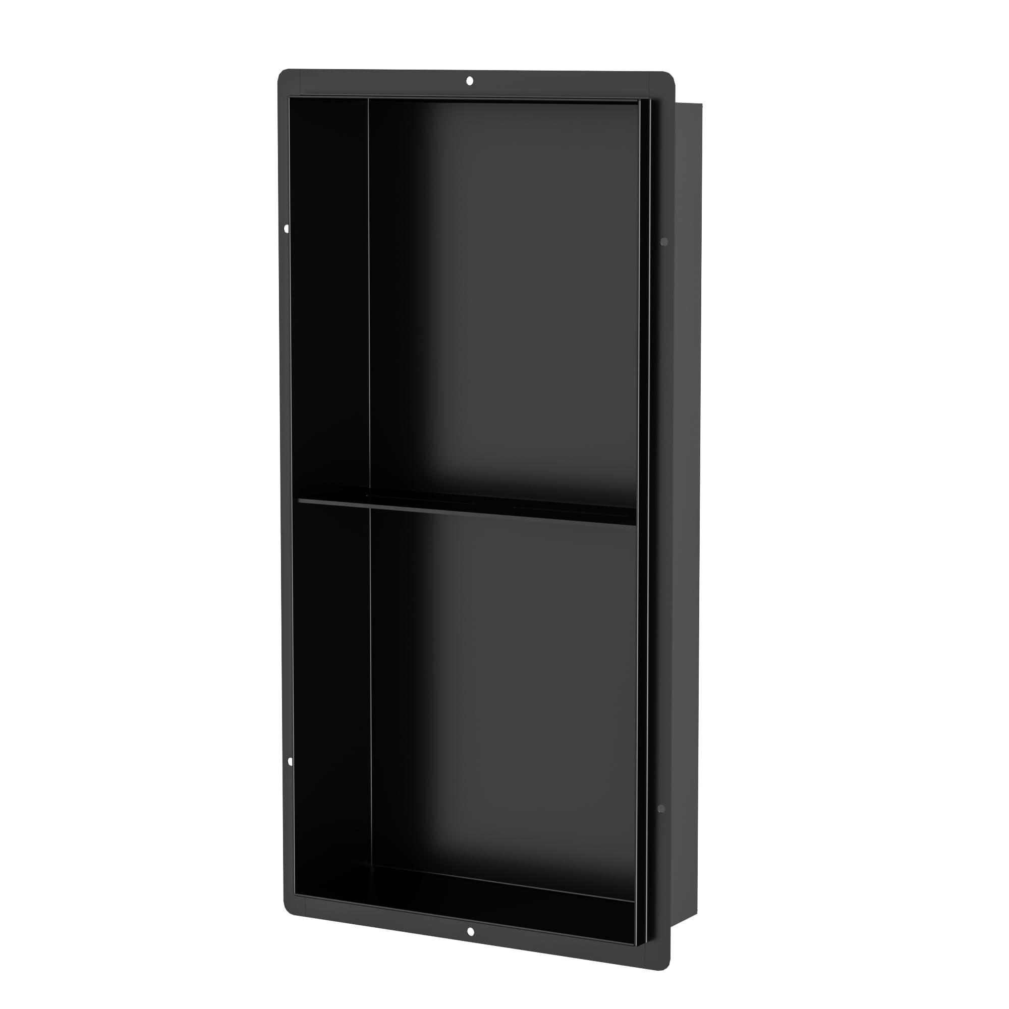 Neodrain 24X12Inch Shower Niche, Black Wall Niche Stainless Steel Wall Niche NO Tile Needed Recessed Niche Shower for Bathroom Storage