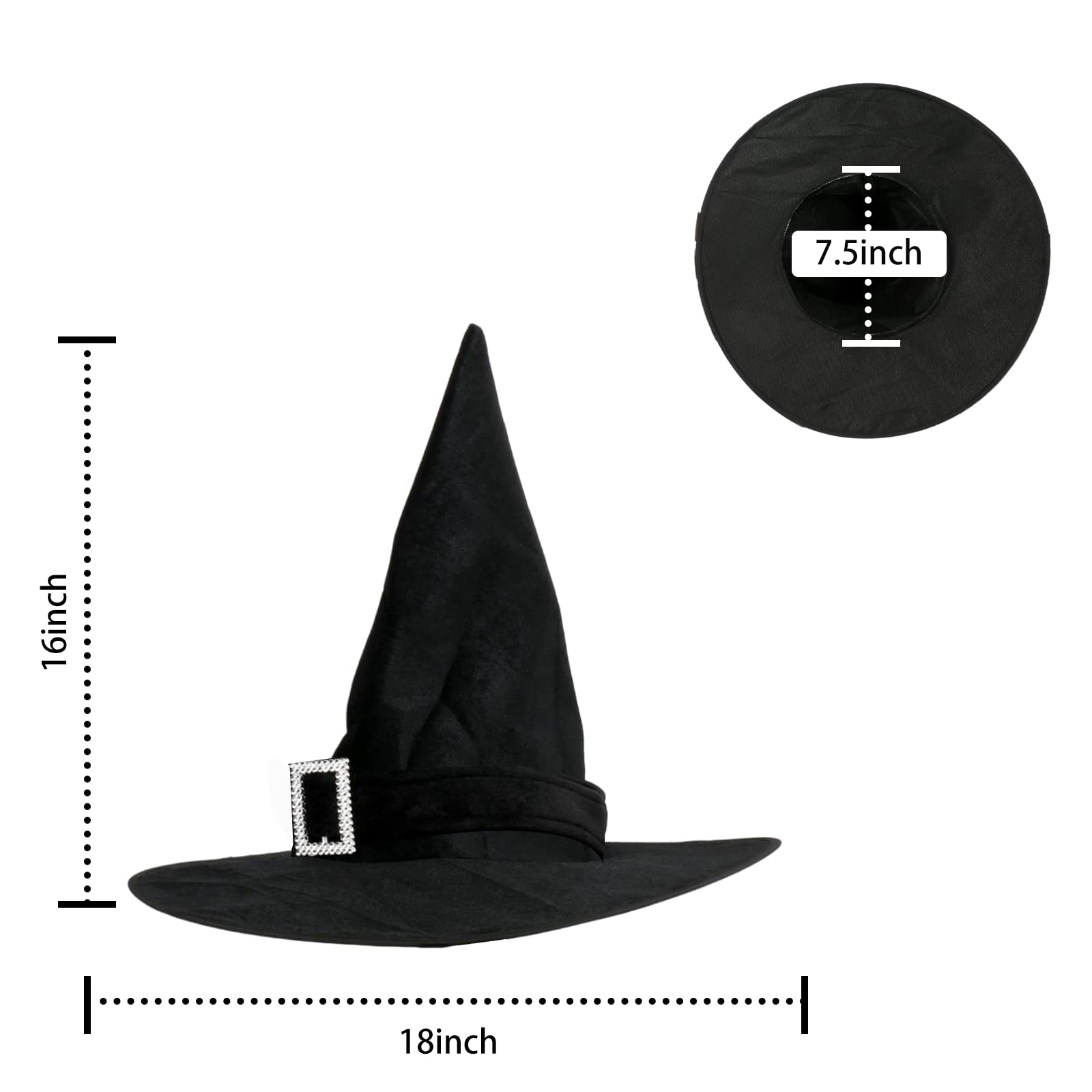 CUMENGLG Witch Hat for Women Halloween Witch Decoration for Halloween Party Carnivals Masquerade Cosplay Costume Accessory