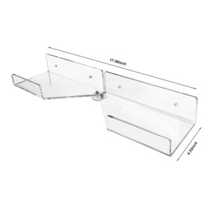 Bathroom Shelf Acrylic Lower or Over The Sink Shelf for Small Bathroom,Behind Faucet & Swivel Corner Floating Shelves for Kitchen Faucet Shelving,Smart Self-Adhesive & Drilling Mount (Large)