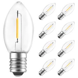 8 pack c7 led night light bulbs, c7 e12 candelabra christmas replacement bulbs, salt lamps window candles chandeliers replacement bulbs,0.6w equivalent 4w 5w 6w 7w incandescent bulbs, warm white