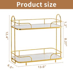 Seoneiro 2 Tier Corner Bathroom Counter Organizer, Cosmetic Skincare Organizer, Bathroom Countertop Perfume Tray Vanity Organizer, Kitchen Spice Corner Storage Shelf