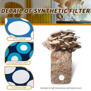 Synthetic Filter Paper Stickers 20 mm PTFE Filter Disc 0.3 μm Filter Paper for Mushroom Cultivation Wide Mouth Jar Lids(120 Pieces)