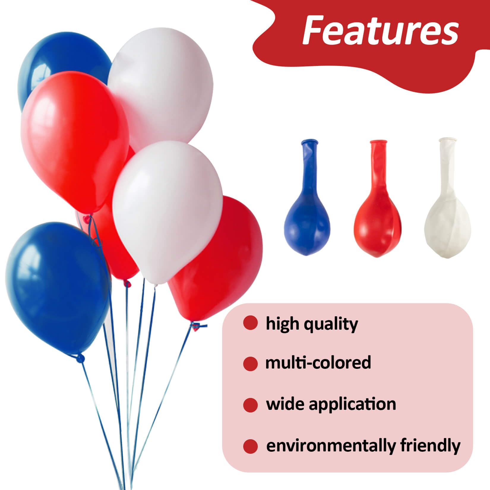 30Pcs Red White and Blue Balloons - MAQIHAN 4th of July Decorations Independence Day Patriotic Anniversary Globos Para Decoracion De Fiestas Balloons for Birthday Party Ballons Decoration 12 Inch