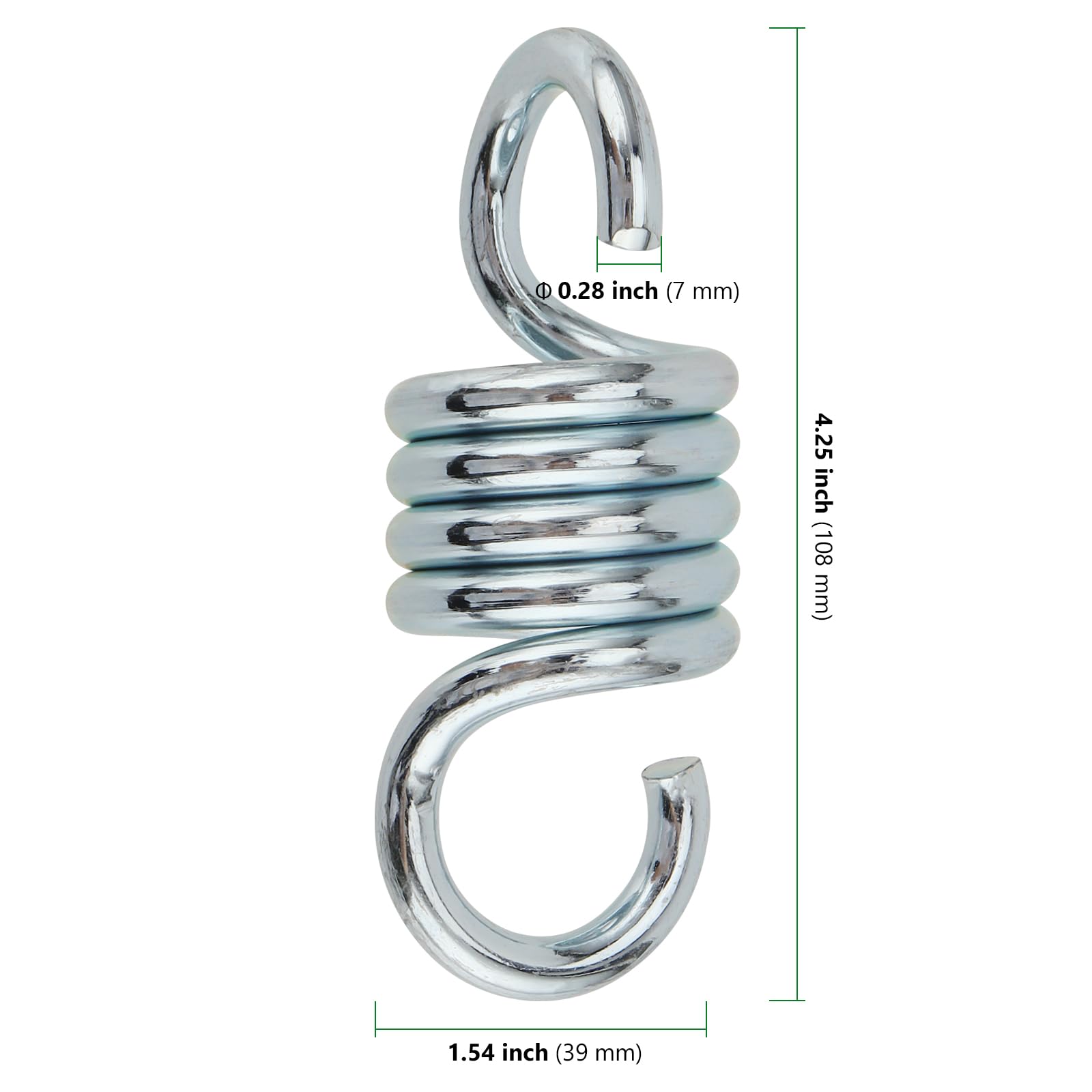 HAKZEON 8 PCS Porch Swing Springs, Hammock Chair Spring, Heavy Duty Porch Swing Hooks Swing Extension Spring for Hammocks, Hanging Chairs, Boxing Bags, Porch Swing, 440 Lbs Capacity