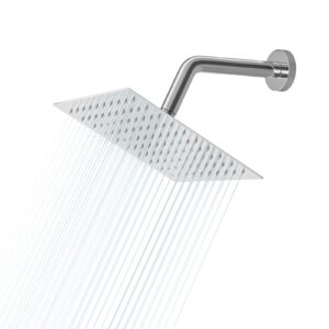 lordear rain shower head 8 inch square high pressure waterfall shower head ultra thin 304 stainless steel shower head polish chrome with 100 silicone nozzles