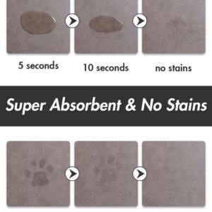 MontVoo-Absorbent Pet Feeding Mat-No Stains Dog Mat for Food and Water Bowl-Quick Dry Dog Cat & Dog Food Mat Water Dispenser Mat-Pet Supplies Mat-Dog Water Bowl Mat for Messy Drinker (17"x28", Brown)