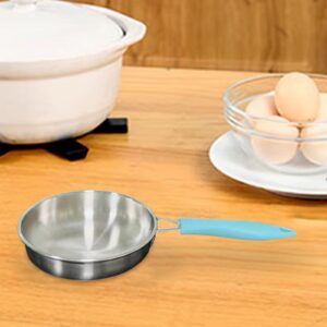 IEUDNS Frying Pan Sauce Pan Kitchen Cookware Multipurpose Stainless Steel Milk Pot Nonstick Wok Egg Frying Pan for Party, Restaurant, Kitchen Home, Blue frying pan