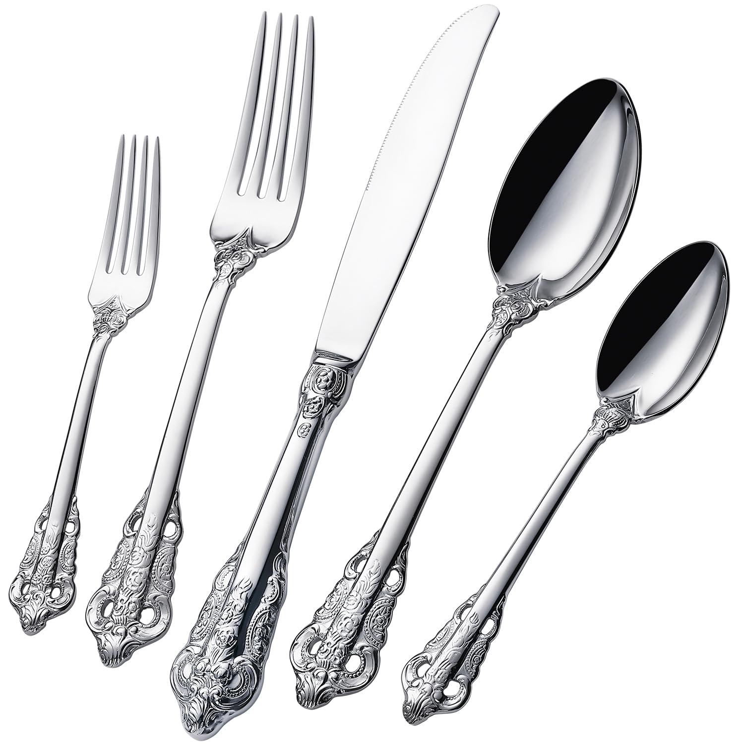 CADYSS Luxurious 20 Piece Silverware Set for 4 - Cutlery Set, Flatware Set - Includes Knife, Fork, and Spoon - High-End 18/10 Stainless Steel - Royal Tableware Set for an Exquisite Dining Experience