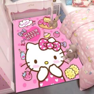 Anime Kawaii Kitty Rug Anime Carpet Cute Rugs for Bedroom Aesthetic Soft Carpet Decorative Rug for Indoor Outdoor 62 * 39in (4)