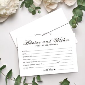 Advice and Wishes Cards for the New Couples Mr and Mrs, Bride and Groom, Newlyweds, Perfect 50 Pcs Wedding Advice Cards for the Wedding Reception Decorations/Bridal Shower Party