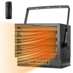 vivosun 8500w garage heater, 240v electric garage heater with 3 modes(8500w/5600w/only fan), digital powerful shop heater with remote, no-plug design, 8-hour timer, digital thermostat, etl listed