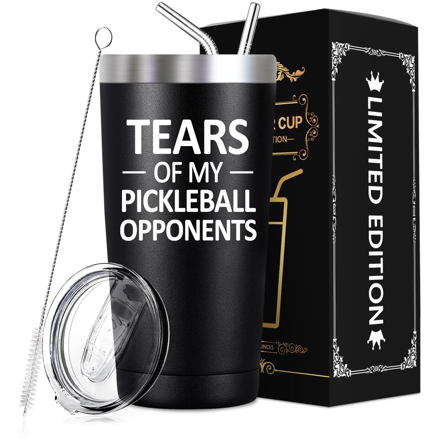 SpenMeta Pickleball Gifts for Men - Gifts for Pickleball Lovers - Tears of My Pickleball Opponents - Funny Birthday, Christmas Gifts for Pickleball Player - 20oz Pickleball Tumbler