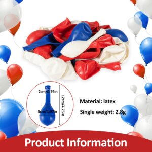 30Pcs Red White and Blue Balloons - MAQIHAN 4th of July Decorations Independence Day Patriotic Anniversary Globos Para Decoracion De Fiestas Balloons for Birthday Party Ballons Decoration 12 Inch