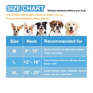 Inflatable Dog Cone for Dogs After Surgery Dog Donut Collar Soft Dog Cone Alternative Recovery Collar for Dogs Prevent Pet Bite Licking Scratching Touching, Help Dog Healing (L(Neck:12"-18"))