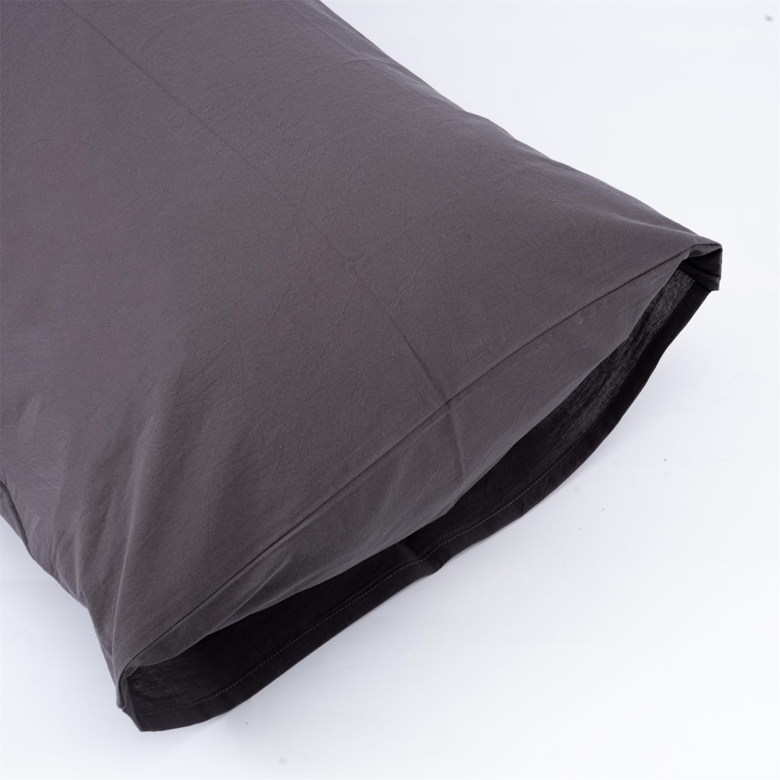 Wonlynn Black Duvet Cover Queen Size, 100% Washed Cotton Linen Feel Super Soft Comfortable, Durable and Easy Care, Simple Style Farmhouse Bedding Set for All Season