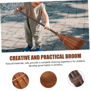 CHILDWEET Creative Hand Made Broom for Kids Educational Toy Dust Removing Broom Natural Straw Broom for Indoor Sweeping Childrens Cleaning Broom