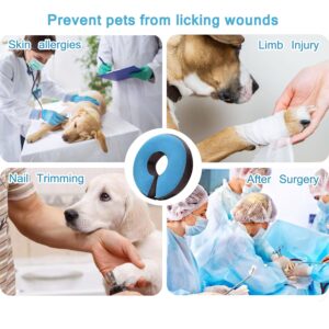 Inflatable Dog Cone for Dogs After Surgery Dog Donut Collar Soft Dog Cone Alternative Recovery Collar for Dogs Prevent Pet Bite Licking Scratching Touching, Help Dog Healing (L(Neck:12"-18"))