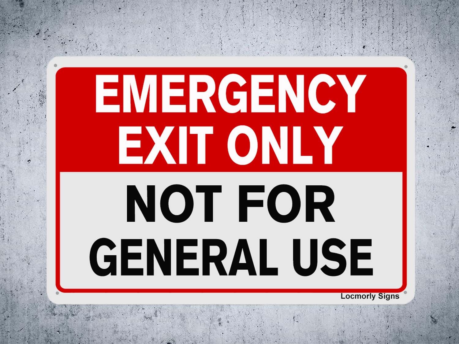 Locmorly Emergency Exit Only Not for General Use Sign, 8x12 Inch, No Trespassing Aluminum Sign