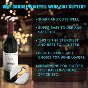 Wine Foil Cutter-Premium Stainless Steel Wine Foil Cutter Tool-Foil Cutter for Wine Bottles-Wine Foil Cutter Opener Neck Label Remover-Wine Top Seal Cutter-Wine Bottle Foil Cutter Opener