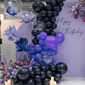 150pcs Black Balloons, 5 inch Latex Balloons, Helium Black Party Balloons for Birthday Baby Shower Wedding Graduation Holiday Ballons Party Decor(With 2 Black Ribbons)