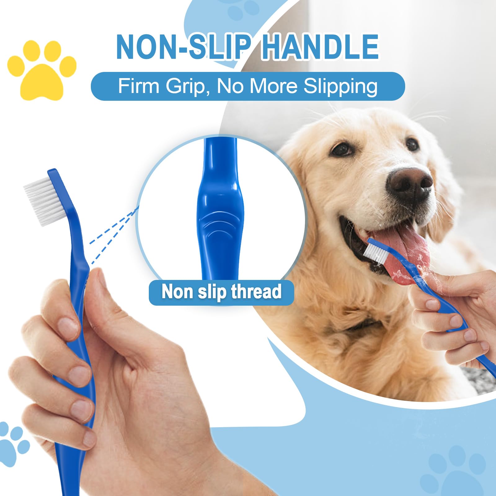 VVHOMIFE Comfort Grip Canine Toothbrush for Large Dogs - Ergonomically Designed for Easy Dental Care for Large Dogs Dog Dental Cleaning - L