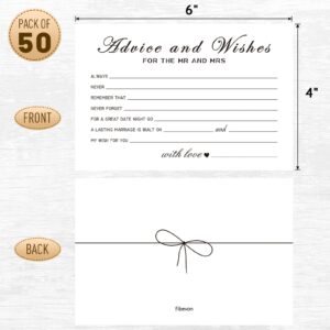 Advice and Wishes Cards for the New Couples Mr and Mrs, Bride and Groom, Newlyweds, Perfect 50 Pcs Wedding Advice Cards for the Wedding Reception Decorations/Bridal Shower Party