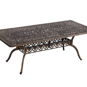 TITIMO 87'' Patio Dining Table, Cast Aluminum Outdoor Rectangle Dining Table, Weather-Resistant Table with 2" Umbrella Hole, Lawn Backyard Garden