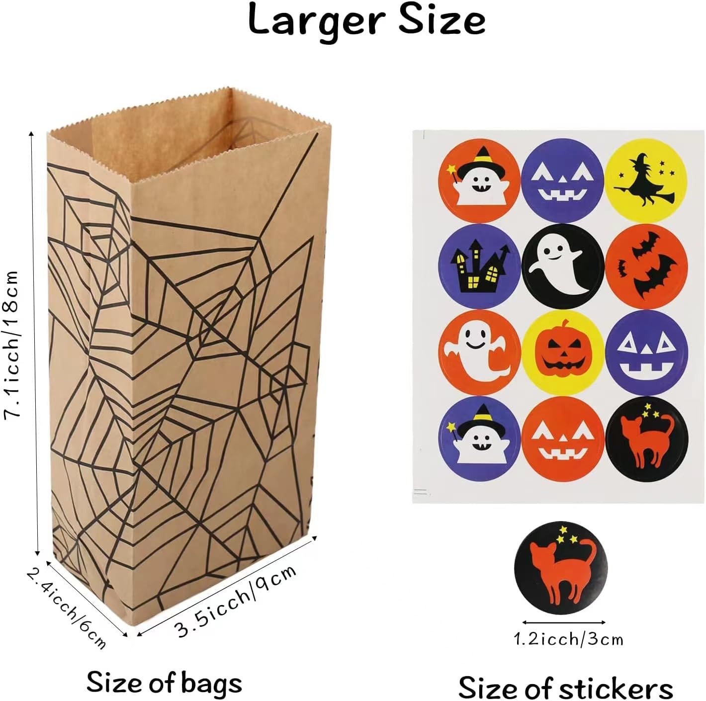 yinupet 40 pack of Halloween Treats bags Halloween paper candy bags gift bags (Colorful01)