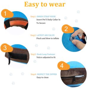 Inflatable Dog Cone for Dogs After Surgery Dog Donut Collar Soft Dog Cone Alternative Recovery Collar for Dogs Prevent Pet Bite Licking Scratching Touching, Help Dog Healing (L(Neck:12"-18"))