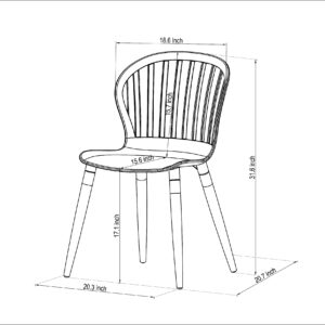 Amazonia | Ideal for Patio and Outdoors, Black Beira 2-Piece Dining Chairs | Teak Finish