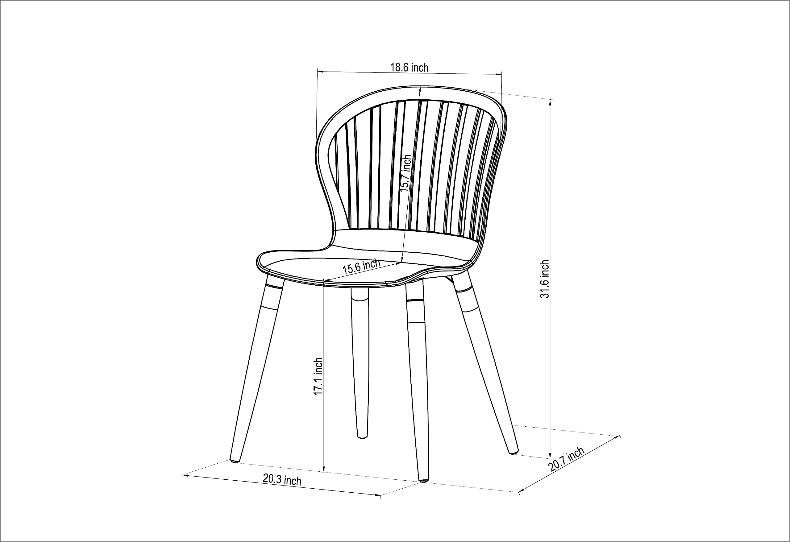 Amazonia | Ideal for Patio and Outdoors, Black Beira 4-Piece Dining Chairs | Eucalyptus Wood