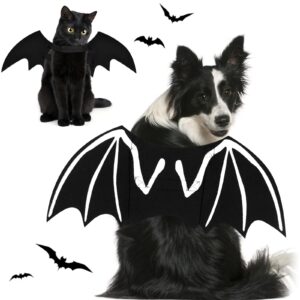 newthinking halloween dog bat costume, cat bat wings costume, pet halloween costumes, skeleton bone bat wing apparel accessories for kitten puppies