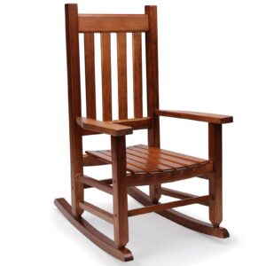 gnl recsports child's wood porch rocker - perfect for indoor or outdoor all weather porch rocker for garden,lawn,balcony,backyard and patio porch rocker use - suitable for 6-10 years old (natural)