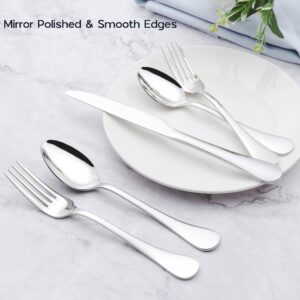 Onader 60-Piece 18/10 Silverware Set Stainless Steel Flatware Cutlery Set for 12