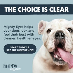 Mighty Paw Waggables Eyes (Made in USA) | Tear Stain Chews for Dogs. Vision and Tear Stain Support Eye Supplements for Dogs. Lutein Dog Tear Stain Supplement. Lubricates Eyes, Immune Support (120 Ct)