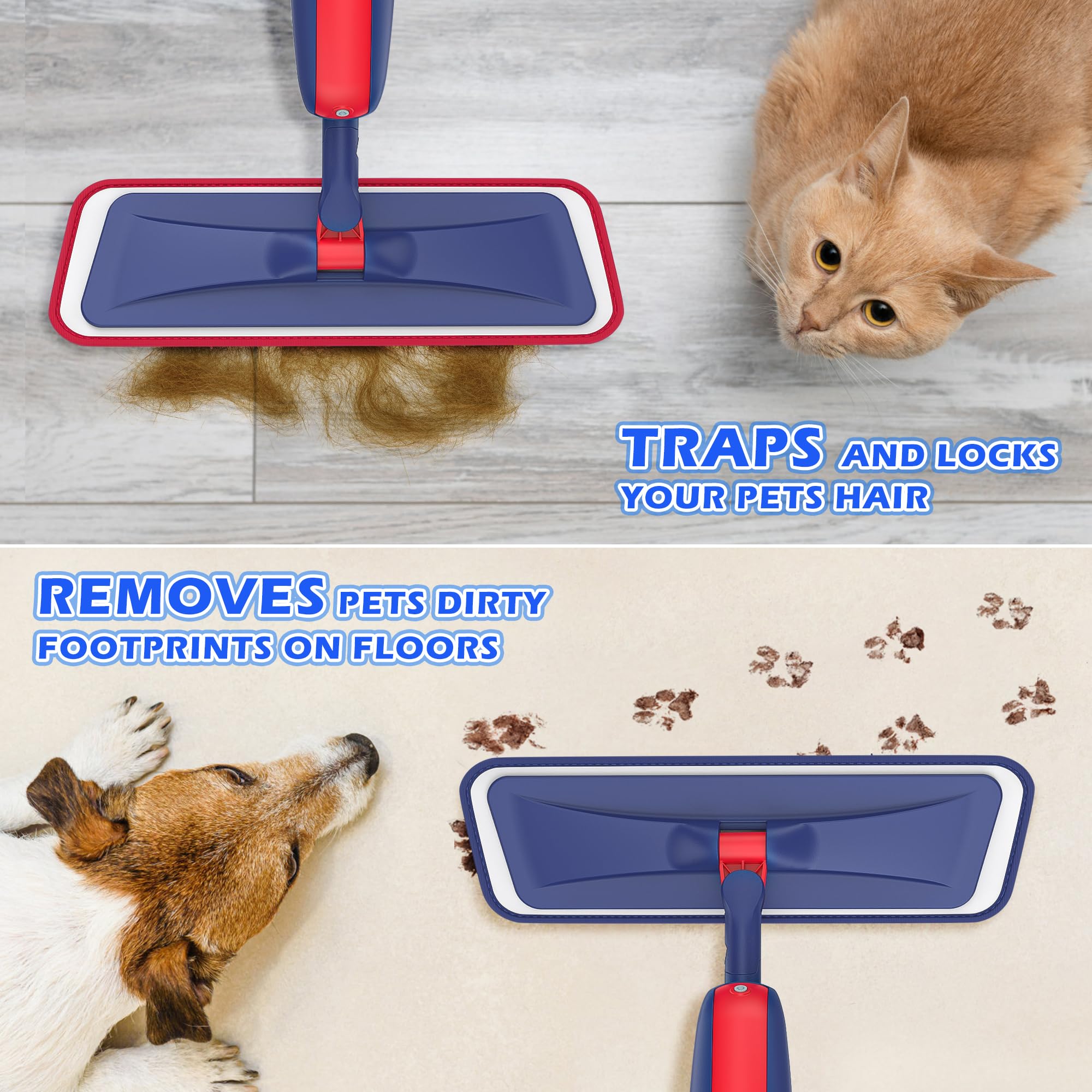 Wet Mops Dust Mops for Hardwood Floor Cleaning - MEXERRIS Spray Mops with 4X Reusable Washable Pads 2X Bottles Microfiber Wood Floor Mop Home Commercial Use for Hardwood Wood Laminate Ceramic Tiles